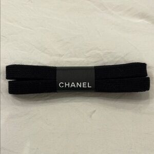CHANEL shoe laces black flat